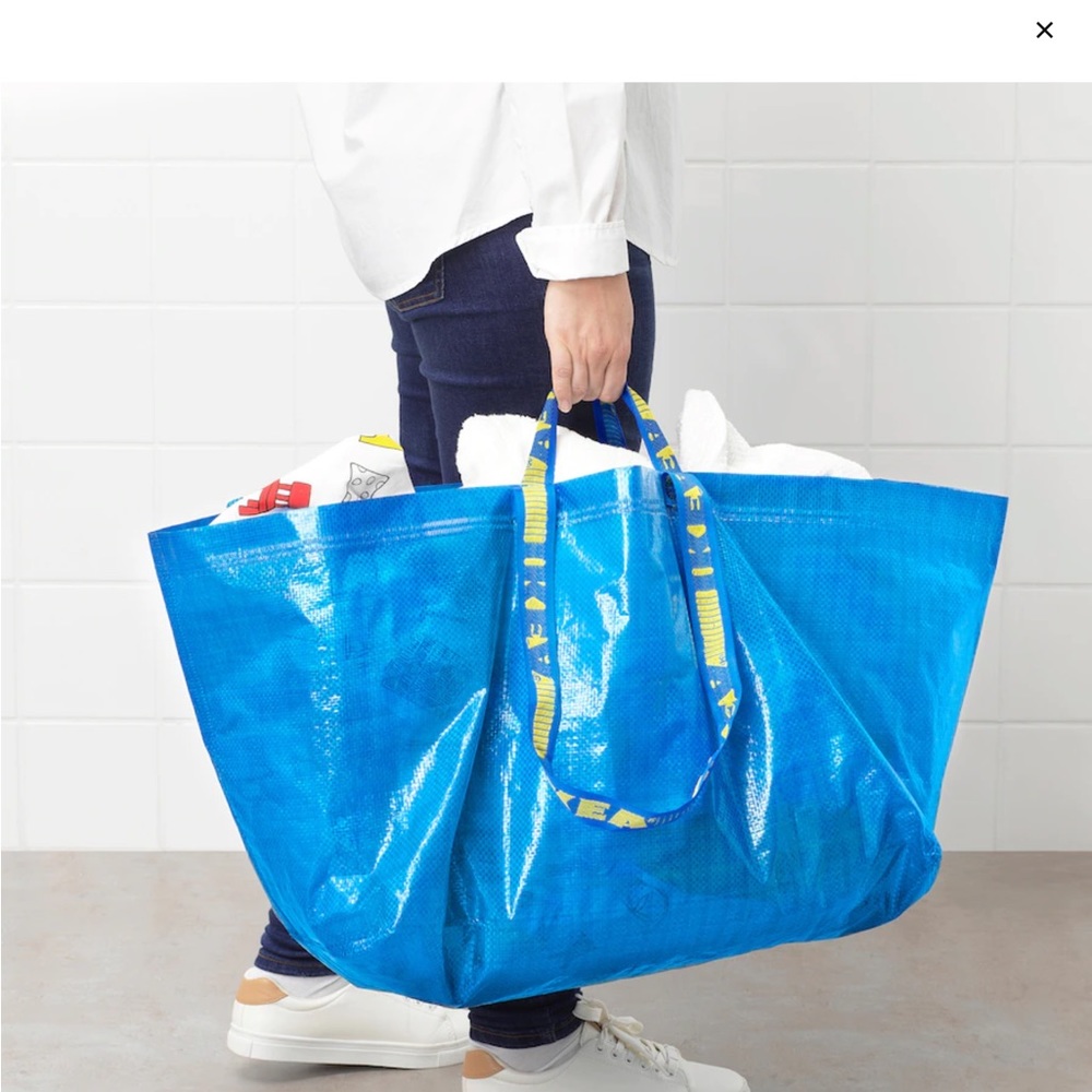 IKEA 2 FRAKTA extra Large BLUE Shopping Tote Bags NEW - Picture 3 of 6